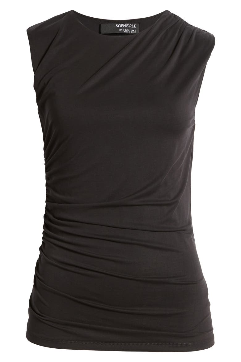Aliz Ruched Top, Alternate, color, BLACK