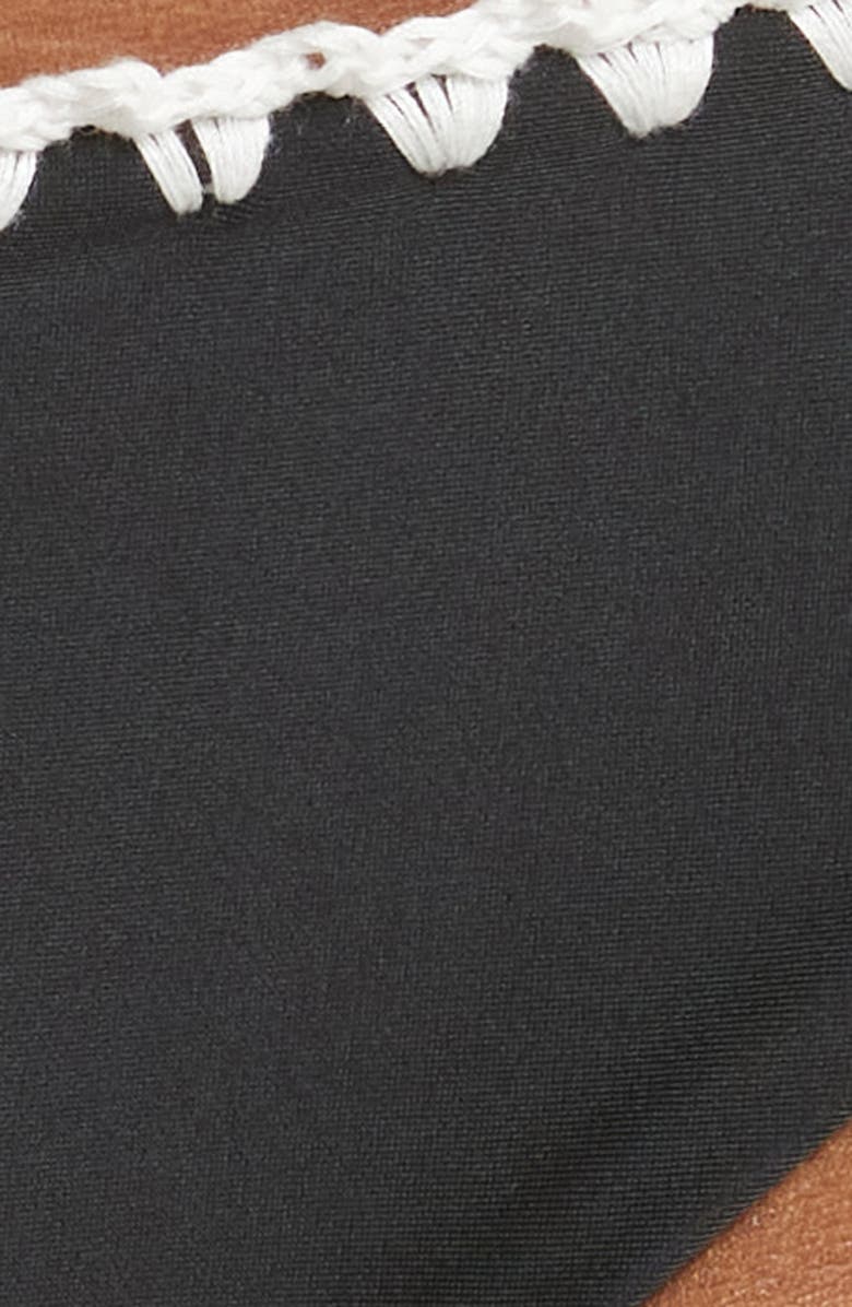 Ramy Brook Emmeline Underwire Contrast Edge Bikini Top, Alternate, color, Black W/White Crochet