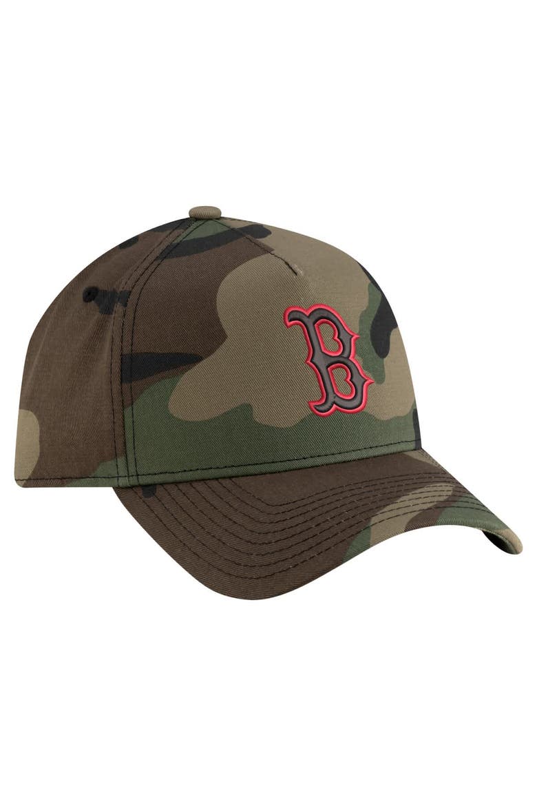 Men's New Era Camo Boston Red Sox Woodland Team Pop 9FORTY A-Frame Adjustable Hat, Alternate, color, Camo