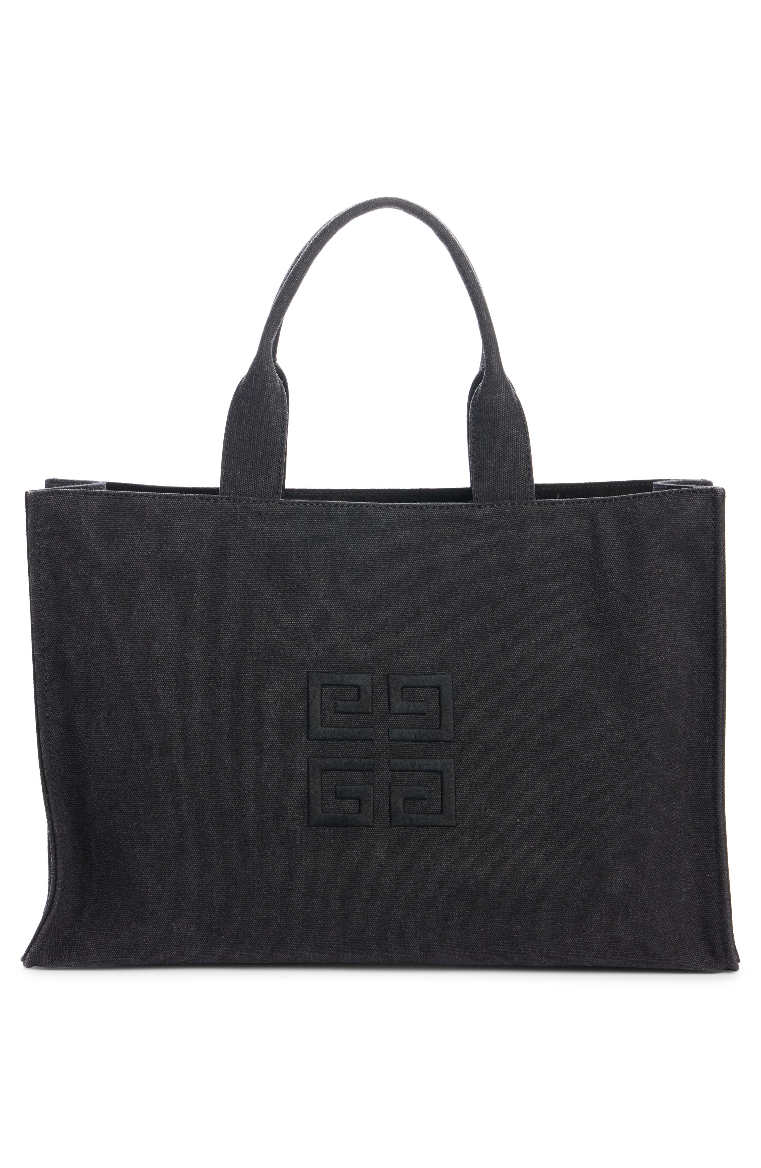 Givenchy Logo Embroidered Canvas Tote, Alternate, color, 