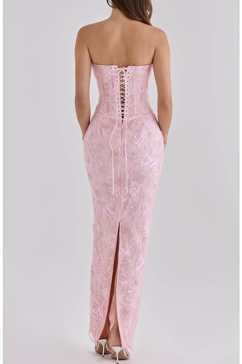 Anisa Hand Beaded Strapless Maxi Dress, Alternate, color, CRYSTAL PINK