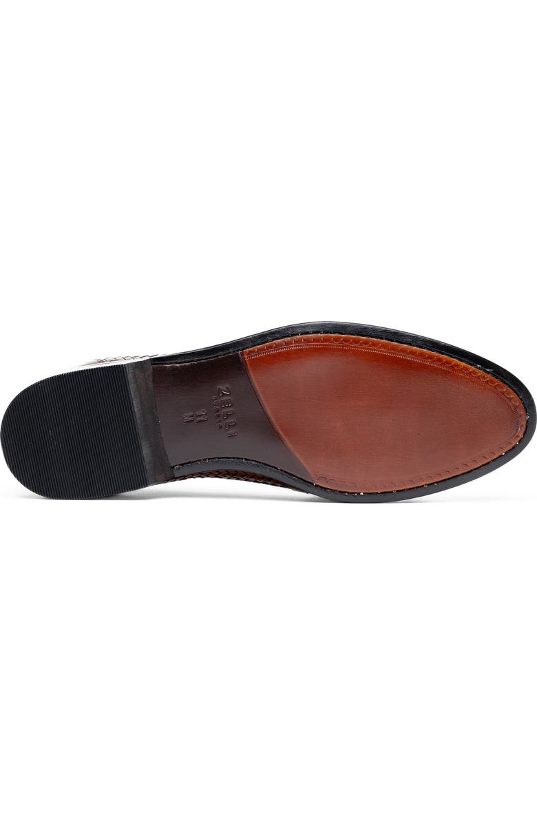 Zelli Italia Nicola Woven Penny Loafer, Alternate, color, Cognac