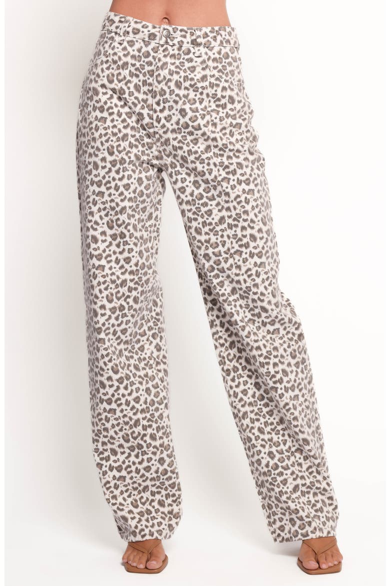 Leila Print Wide Leg Jeans, Main, color, LEOPARD