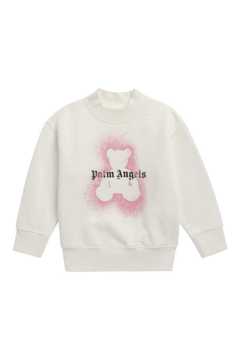 Kids' Spray Bear Graphic Sweatshirt, Main, color, OFF WHITE - ANTIQUE ROSE