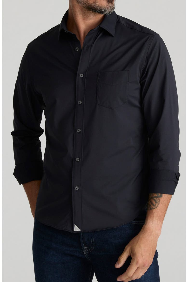 Gironde Performance Stretch Button-Up Shirt, Main, color, BLACK