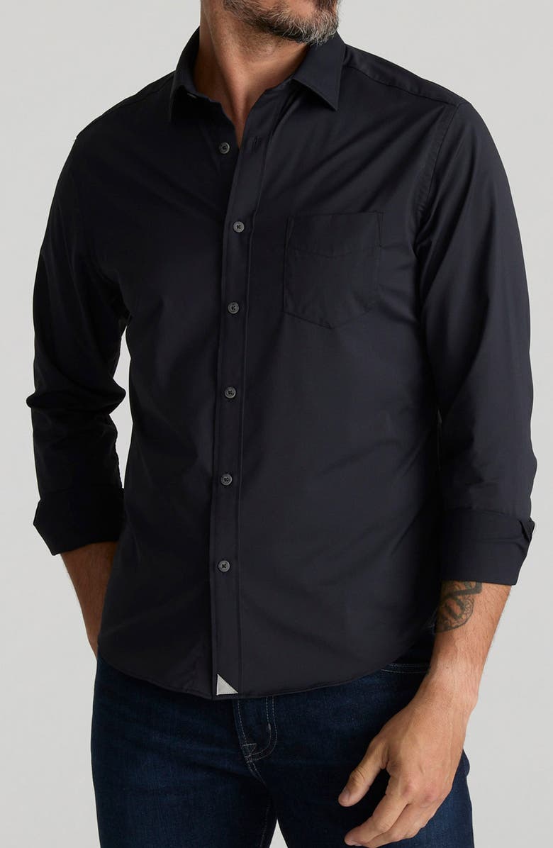 UNTUCKit Gironde Performance Stretch Button-Up Shirt, Main, color, Black