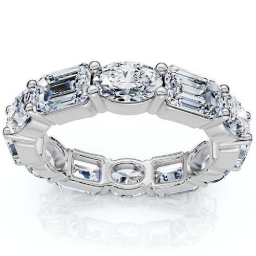 Bliss Diamond 6 1/2ct Oval & Emerald Diamond Eternity Ring 14k Gold Or Platinum Lab Grown In 14k White Gold