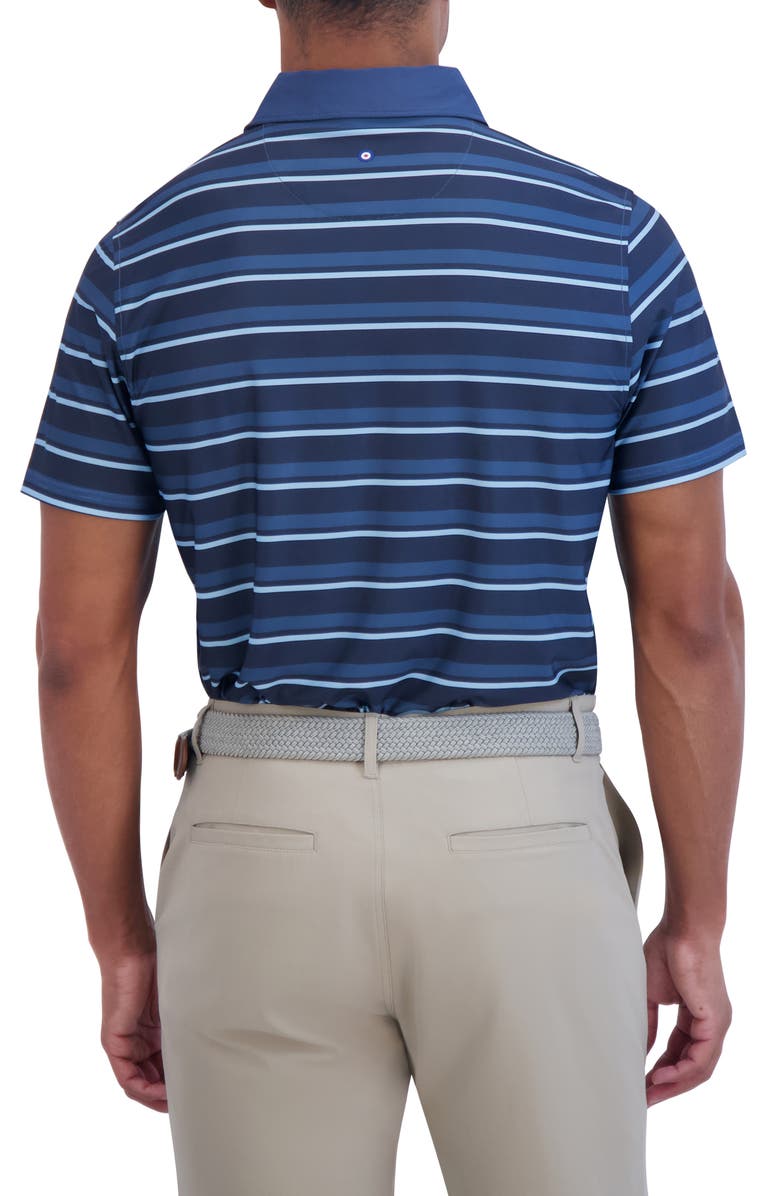 Ben Sherman Mixed Stripe Tech Jersey Polo, Alternate, color, Sea