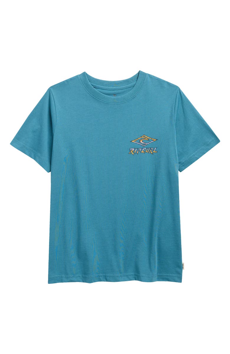 Rip Curl Kids
 Tropic Daze Logo Cotton Graphic T-Shirt, Main, color, Storm Blue