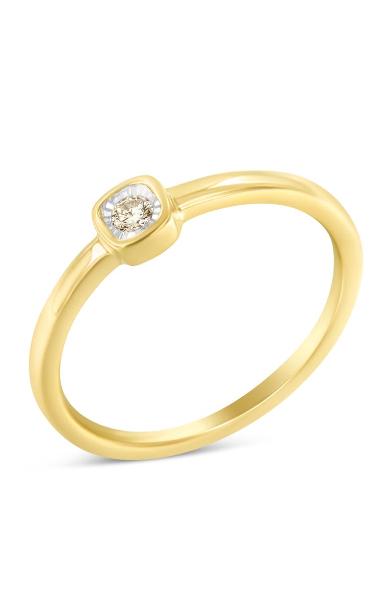 Haus of Brilliance 14K Yellow Gold Plated Silver Diamond Accent Square Cushion Shaped Promise Ring, Main, color, Yellow Gold Over Silver