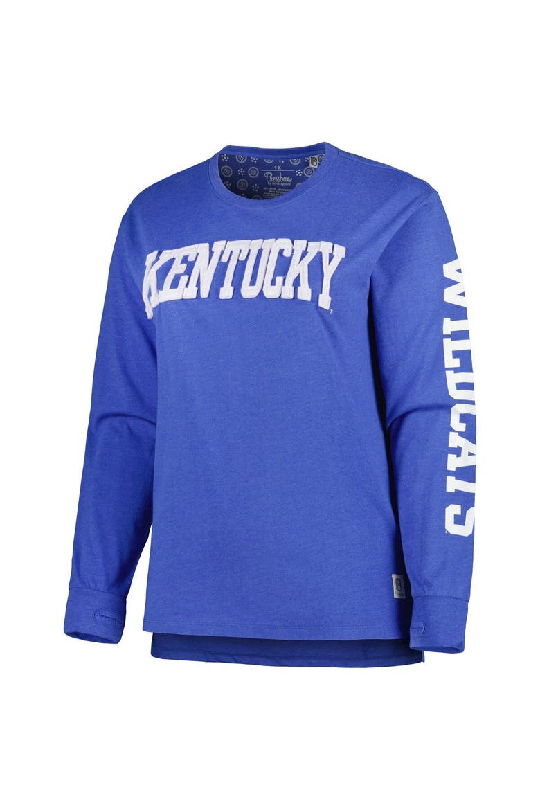 Women's Pressbox Royal Kentucky Wildcats Plus Size Canyon Two-Hit Long Sleeve T-Shirt, Alternate, color, Royal