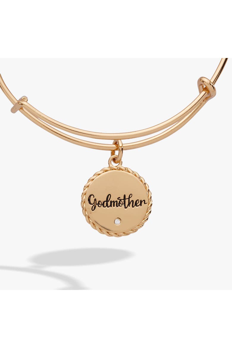 Godmother 'Loves Like A Parent, Acts Like A Friend' Charm Bangle, Alternate, color, Gold