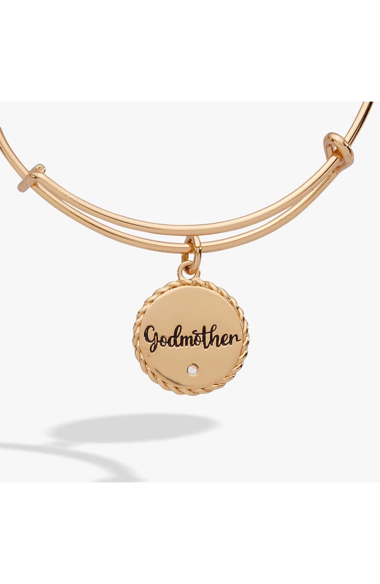 Alex and Ani Godmother 'Loves Like A Parent, Acts Like A Friend' Charm Bangle, Alternate, color, Gold