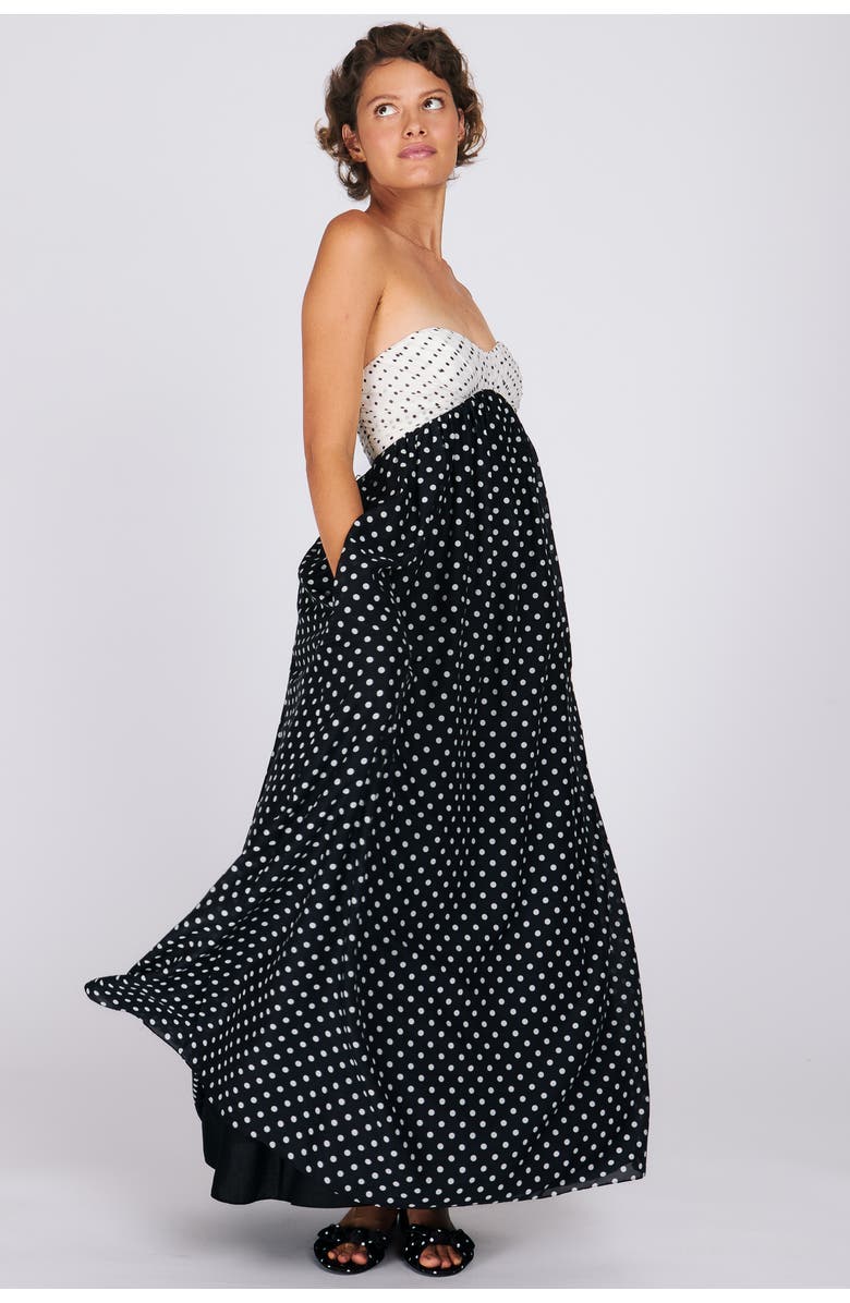 RACHEL ANTONOFF Jaclyn Maxi Dress, Alternate, color, Black & White Polka Dot