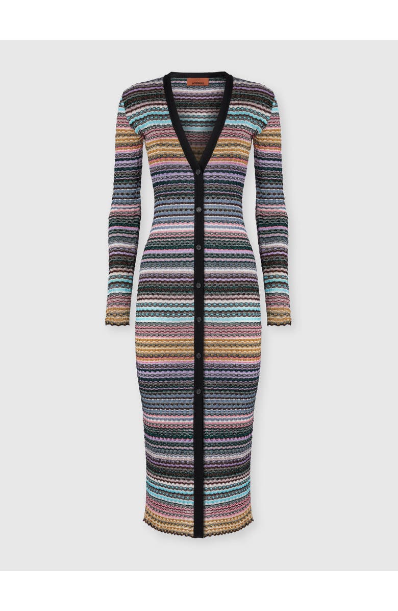 Missoni Slim Long Striped Cardigan, Main, color, Multicoloured