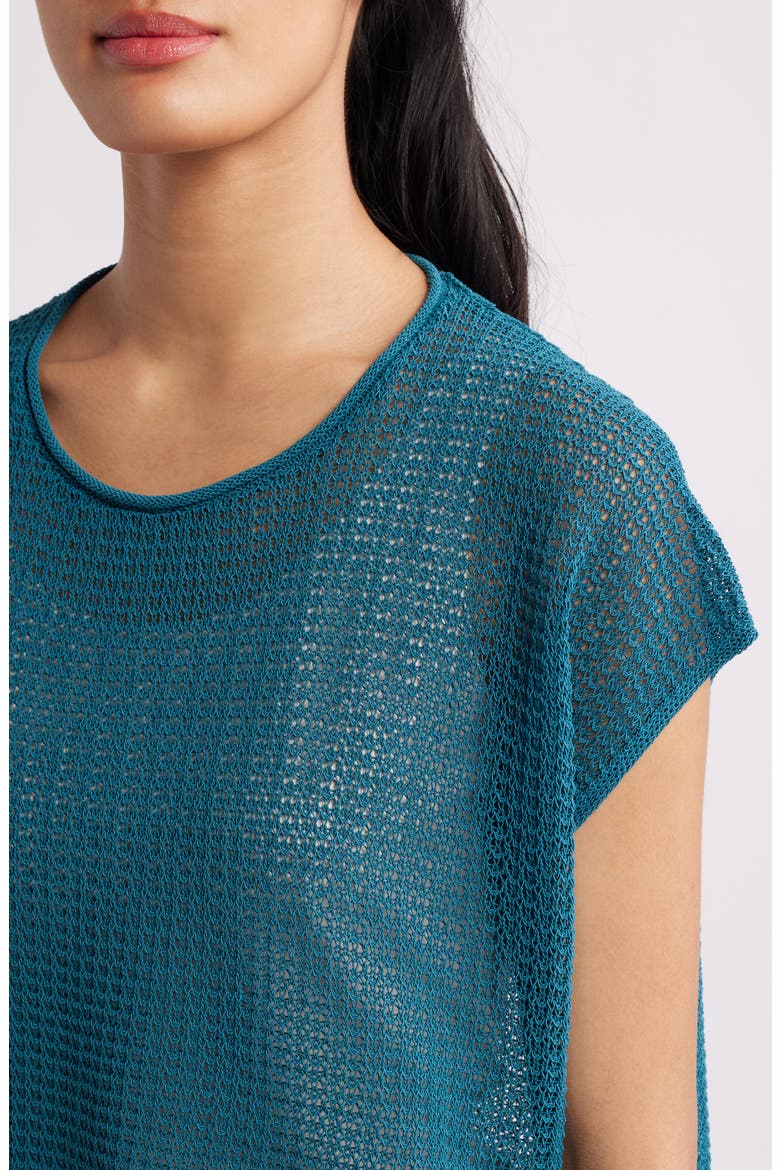 Open Stitch Organic Cotton Sweater, Alternate, color, HARBOR