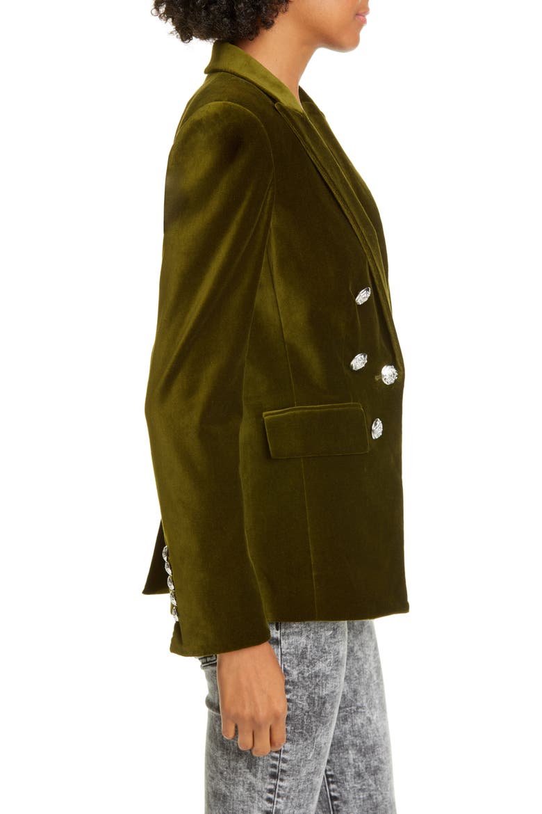 Lawrence Velvet Dickey Jacket, Alternate, color, OLIVE