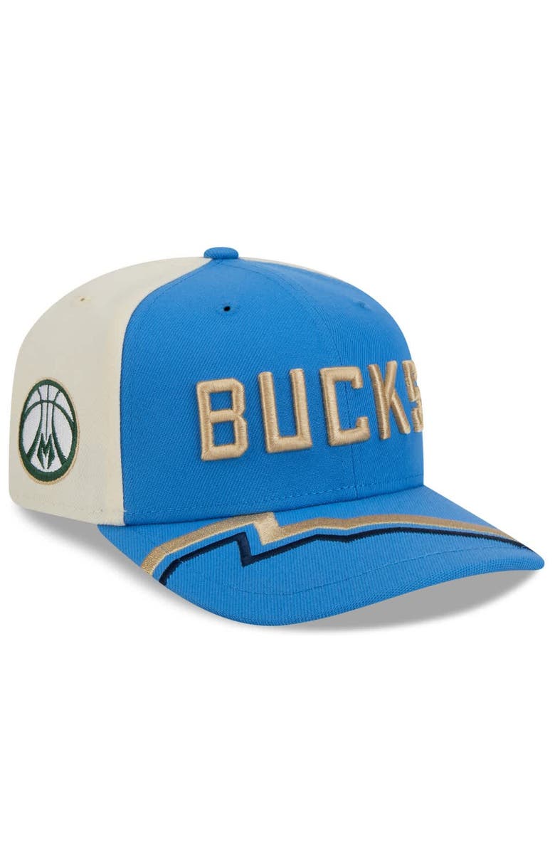 New Era Men's New Era Blue Milwaukee Bucks 2024/25 City Edition 9SEVENTY Stretch-Snap Hat, Main, color,