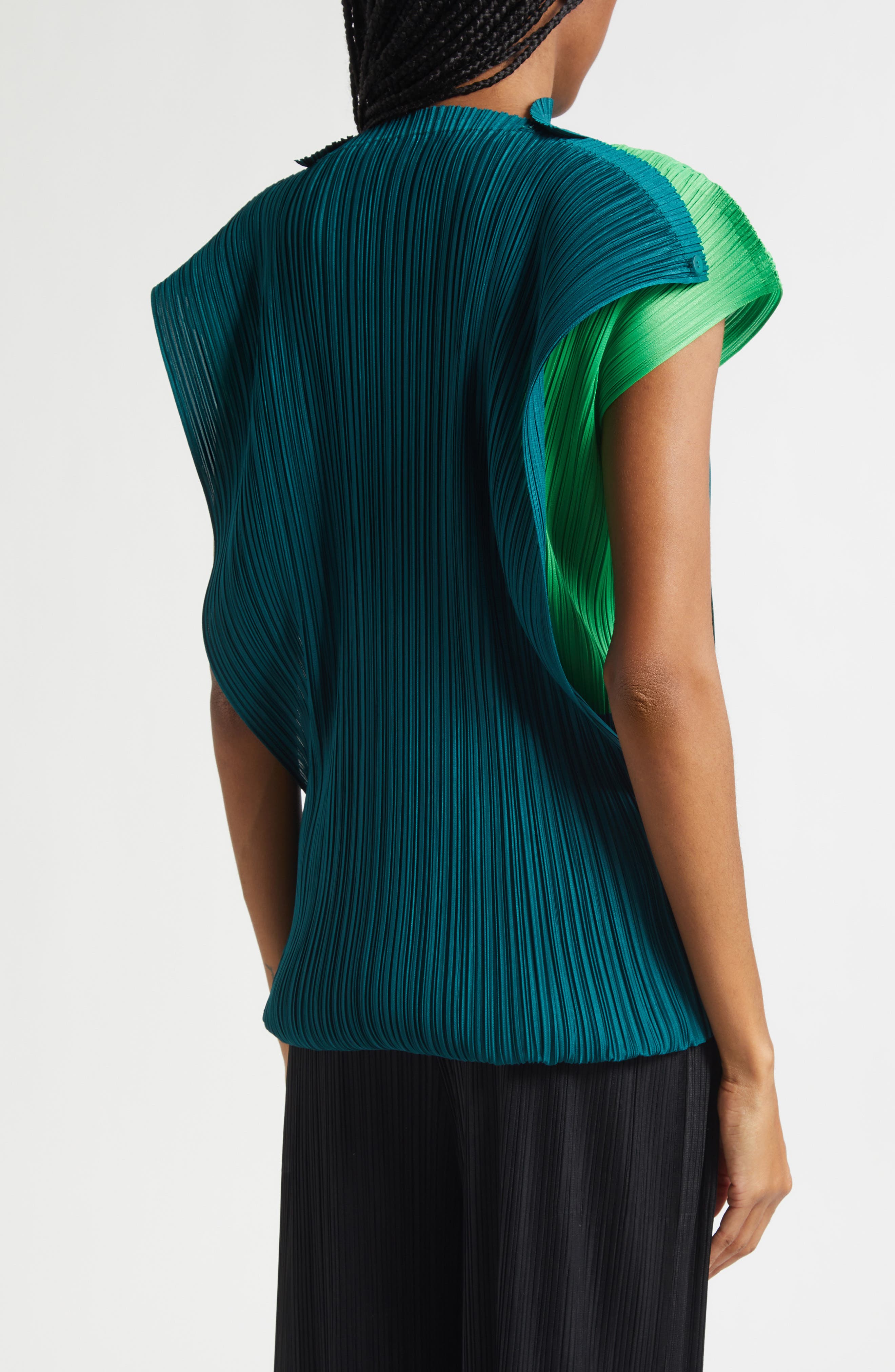 Pleats Please Issey Miyake Swing Colorblock Pleated Convertible