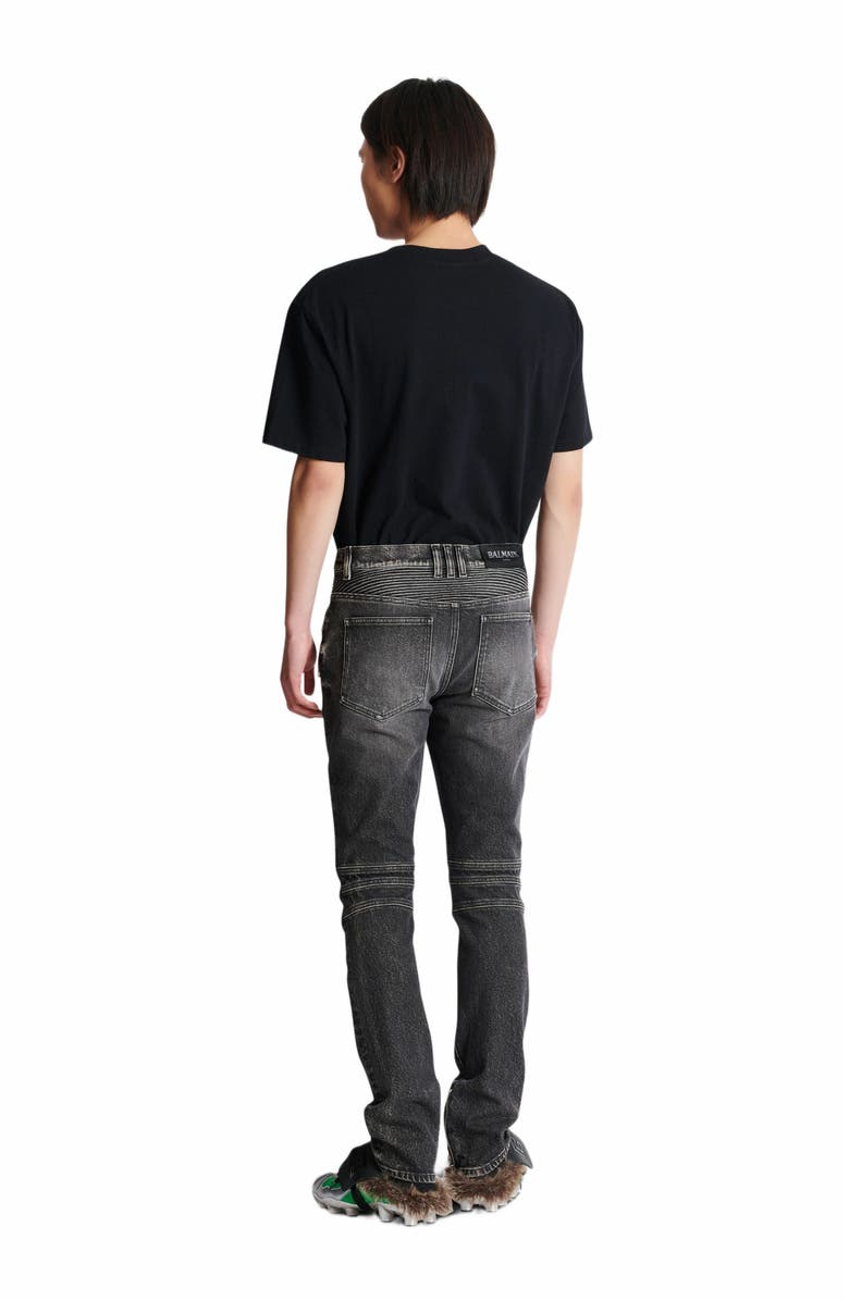 Balmain Slim-Fit Biker Trousers In Denim, Alternate, color, 