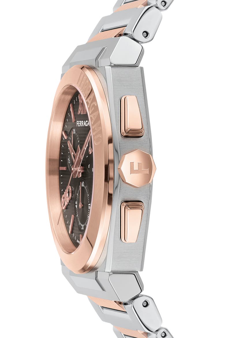 Vega Bracelet Chronograph Watch, 42mm, Alternate, color, TWO TONE