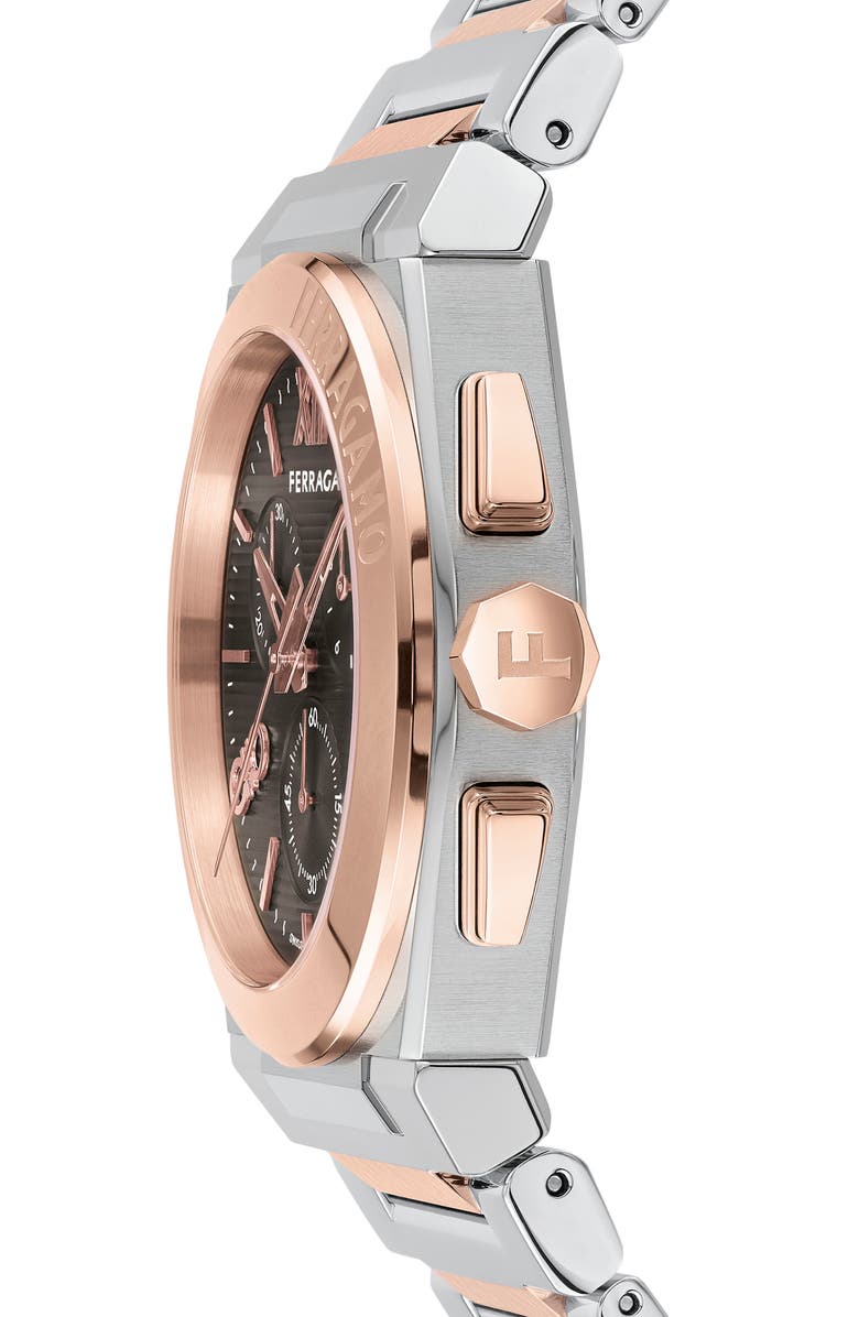 FERRAGAMO Vega Bracelet Chronograph Watch, 42mm, Alternate, color,