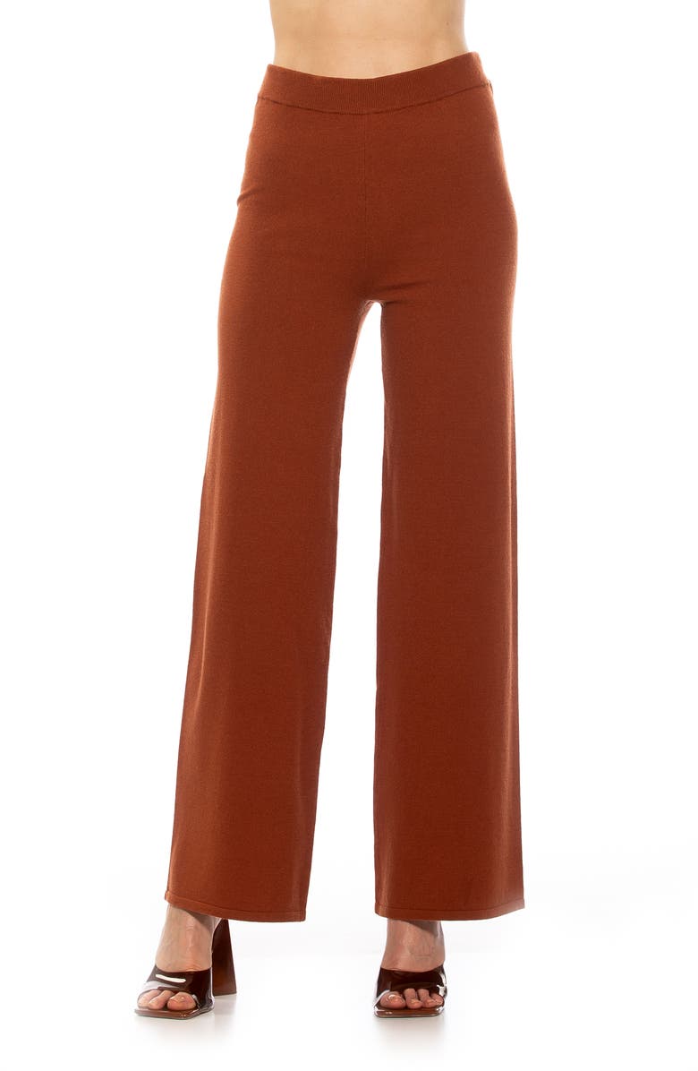 Alexia Admor Theana High Waist Flare Pants, Alternate, color, Brown
