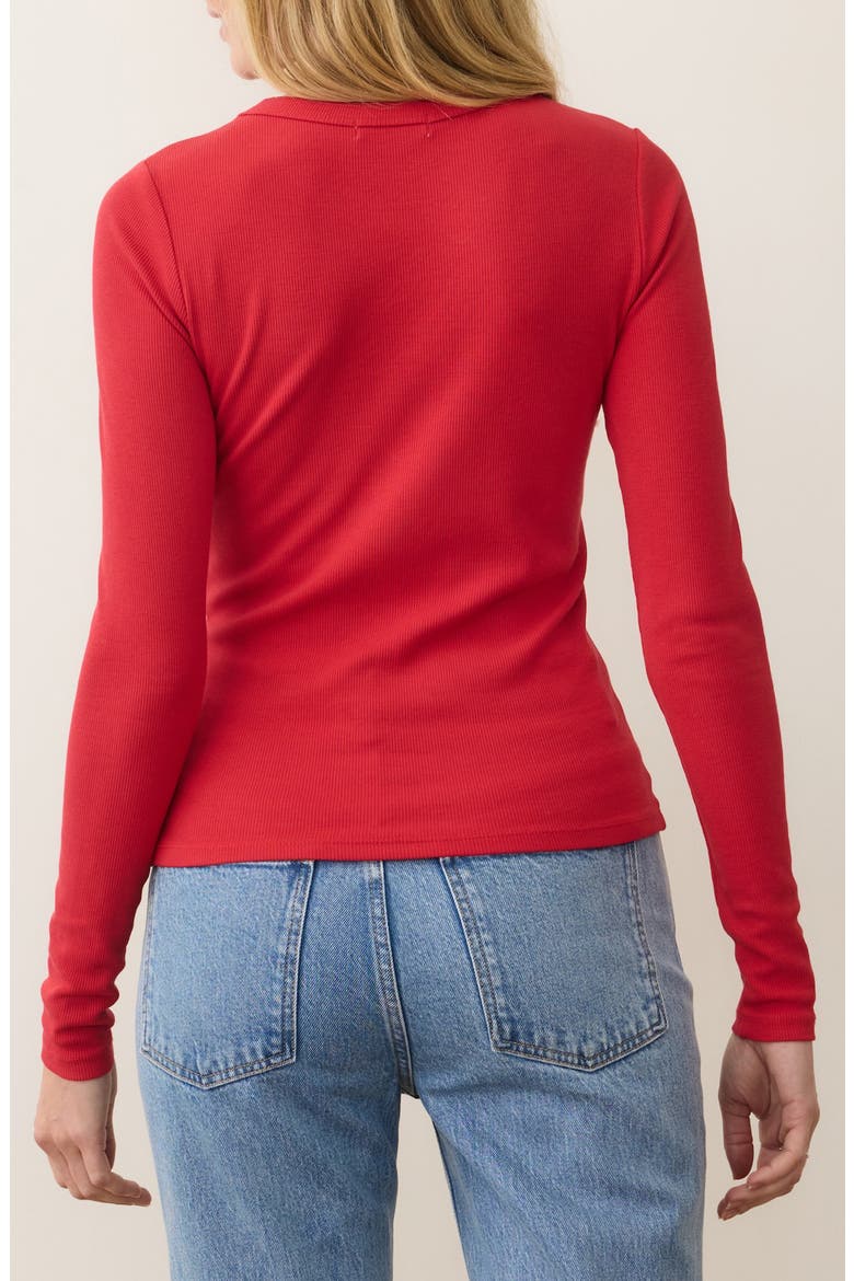 Lexi Sun-In Rib Long Sleeve T-Shirt, Alternate, color, CHERRY RED