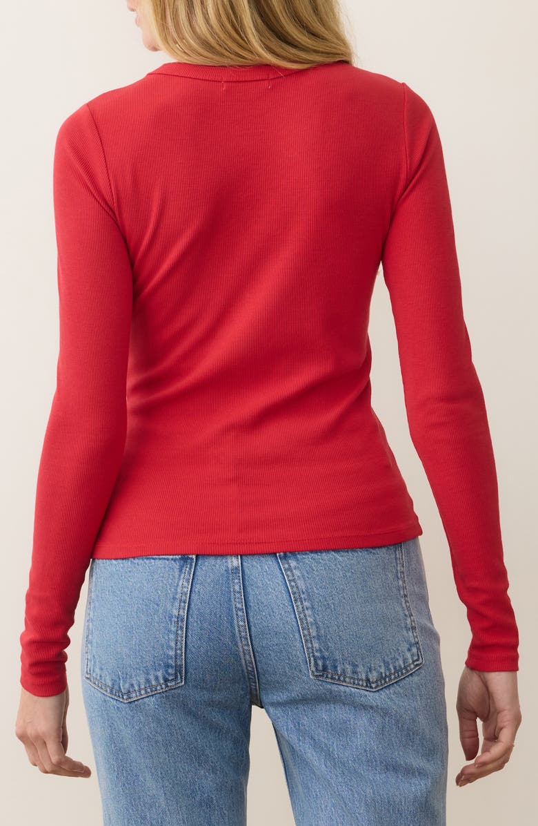 Marine Layer Lexi Sun-In Rib Long Sleeve T-Shirt, Alternate, color, Cherry Red