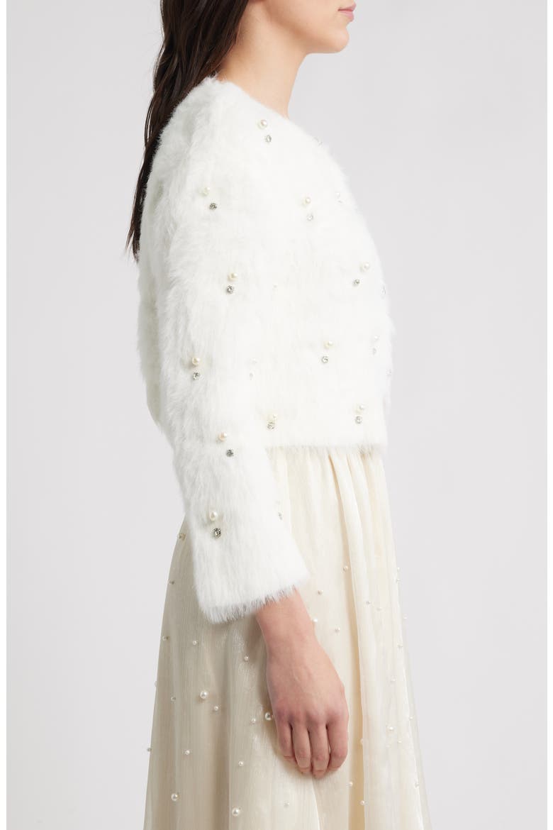 Birgitta Embellished Cardigan, Alternate, color, IVORY