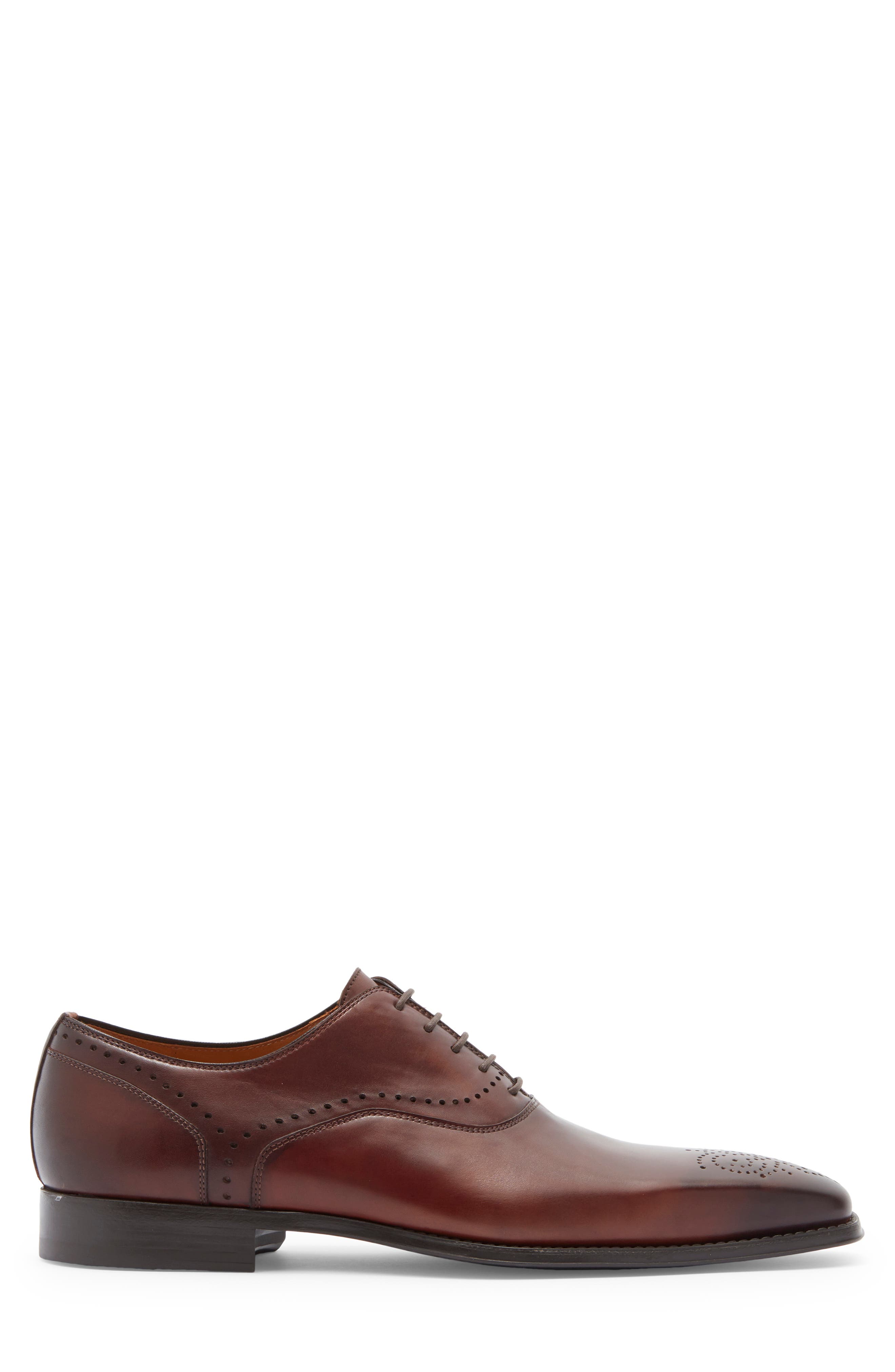 Magnanni Henio Perforated Oxford, Alternate, color, Mid Brown