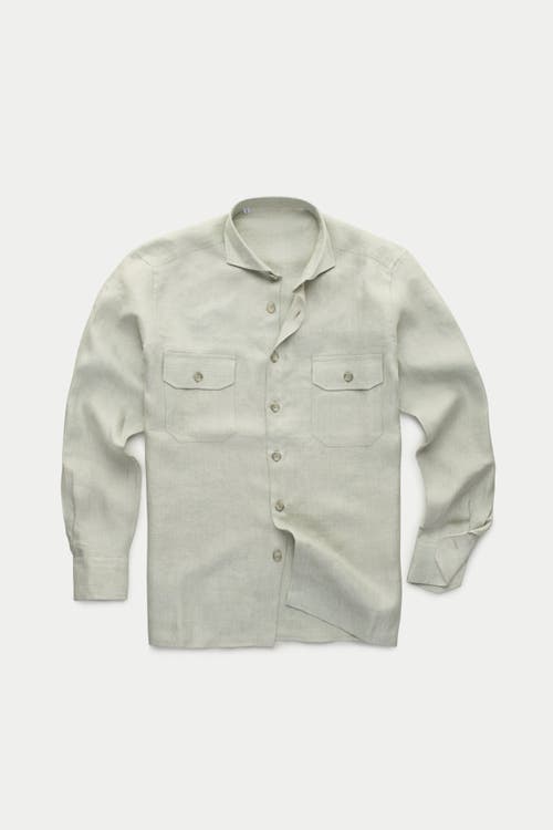 Wolf Vs. Goat (wvg) Linen Shirt Jacket In Gray