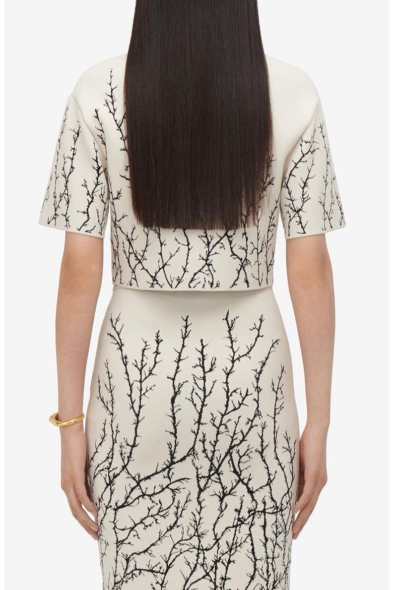 Thorn Jacquard Crop Top, Alternate, color, IVORY/ BLACK