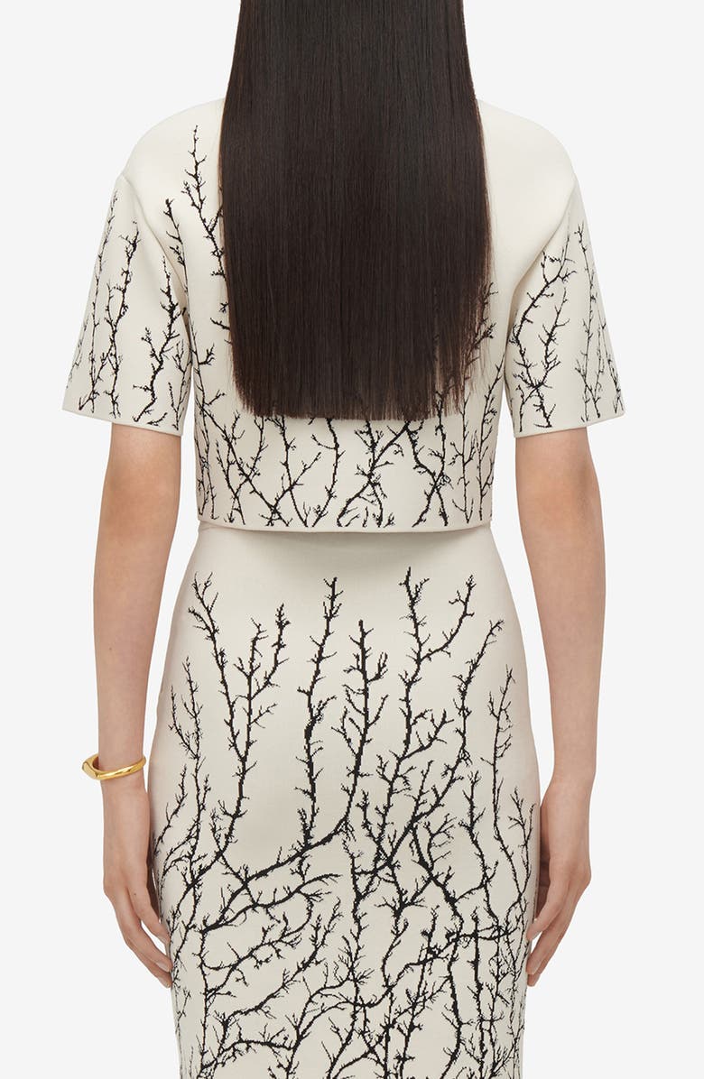 McQueen Thorn Jacquard Crop Top, Alternate, color,