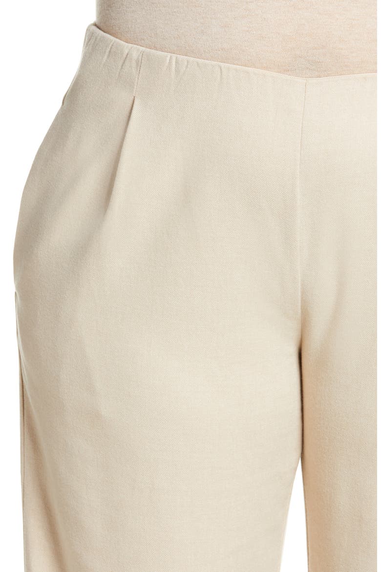 Flannel Pull-On Wide Leg Pants, Alternate, color, LIGHT OAT