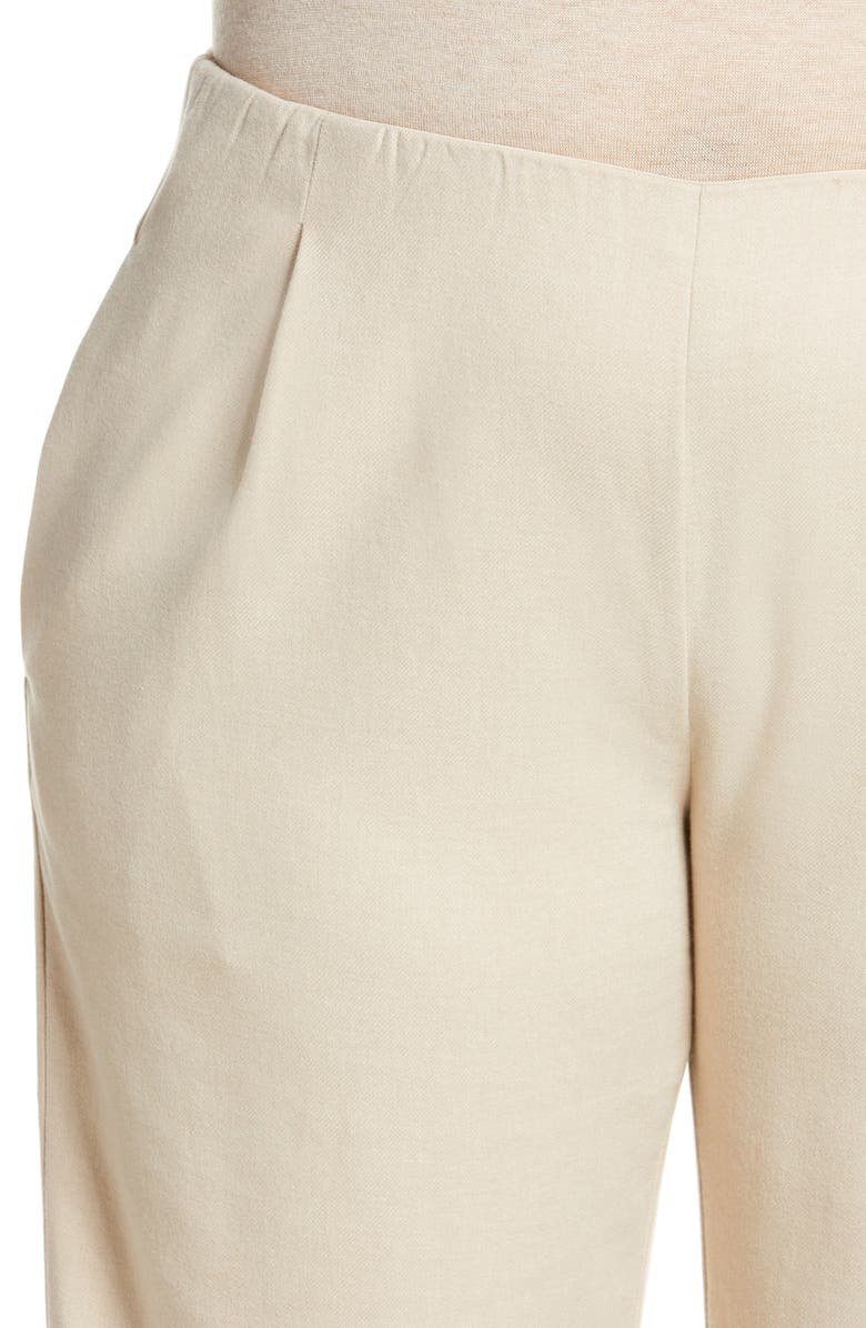 Vince Flannel Pull-On Wide Leg Pants, Alternate, color, Light Oat