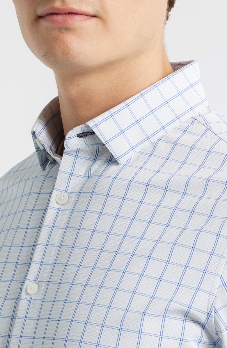 Mizzen+Main Leeward Trim Fit Check Button-Up Shirt, Alternate, color, Cobalt Hampton Plaid