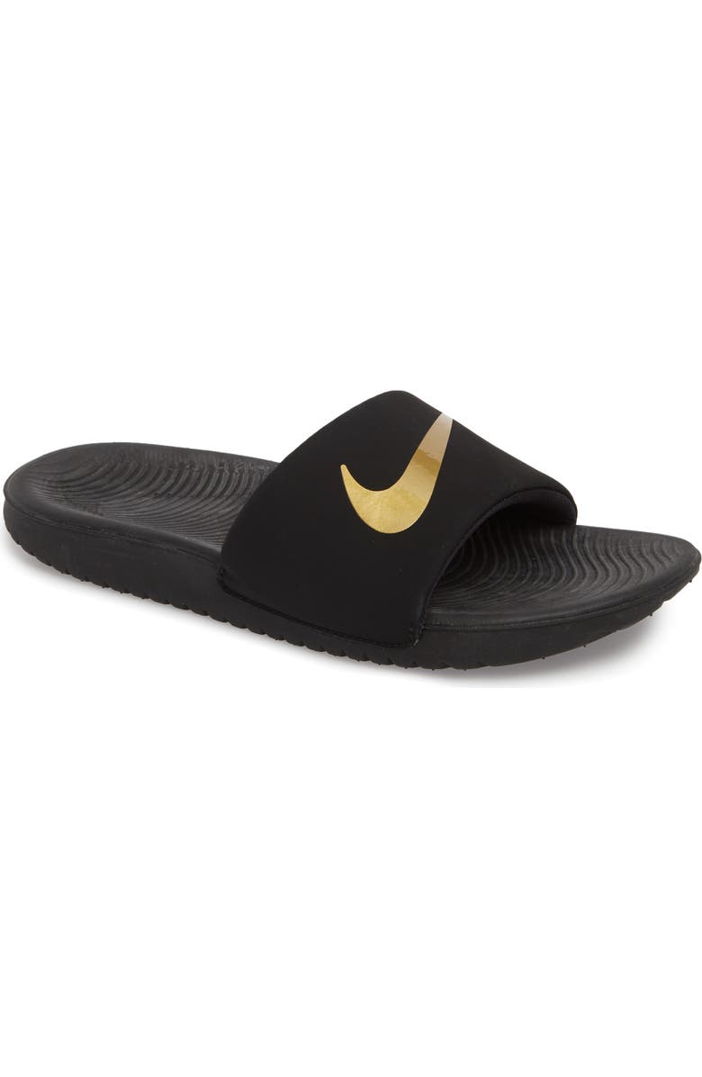 Nike Kids' Kawa Sport Slide, Main, color, 003 Black/M Gold