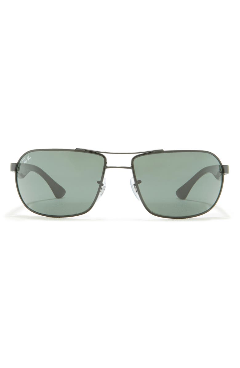 Ray-Ban 62mm Square Pilot Sunglasses, Main, color, Black