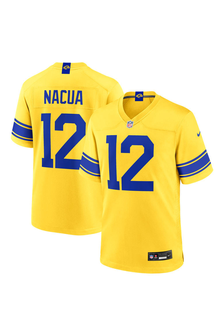 Men's Nike Puka Nacua Los Angeles Rams Classic Sol Game Jersey, Main, color, Gold