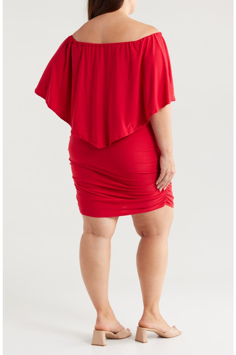 Convertible Neck Body-Con Dress, Alternate, color, RED