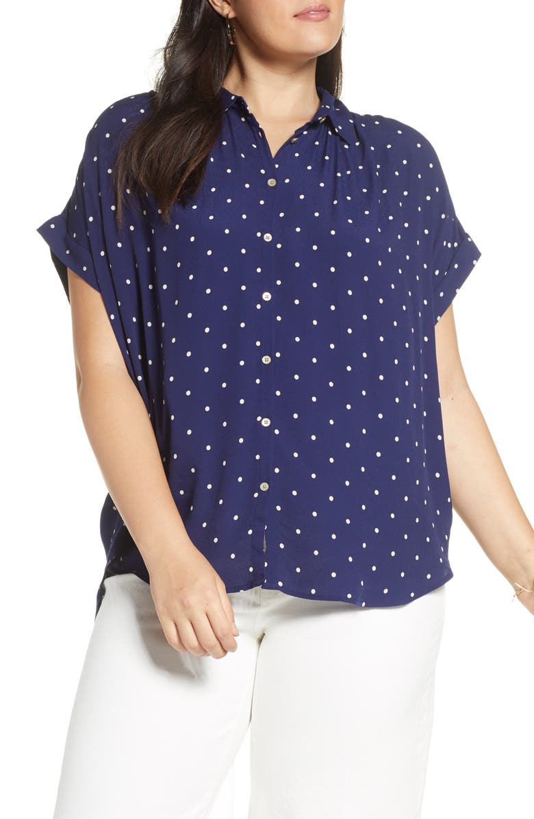 Madewell Polka Dot Central Shirt, Main, color, 