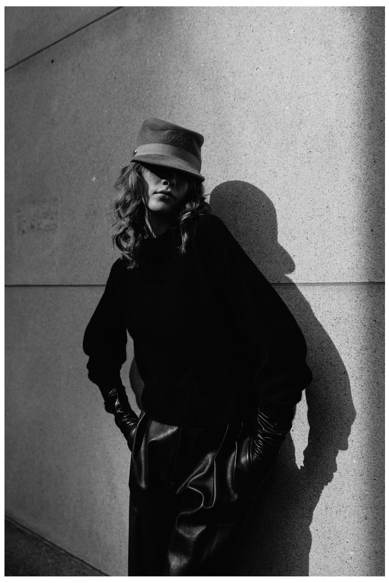 Samira Wool Felt Hat, Alternate, color, CHARCOAL MELANGE
