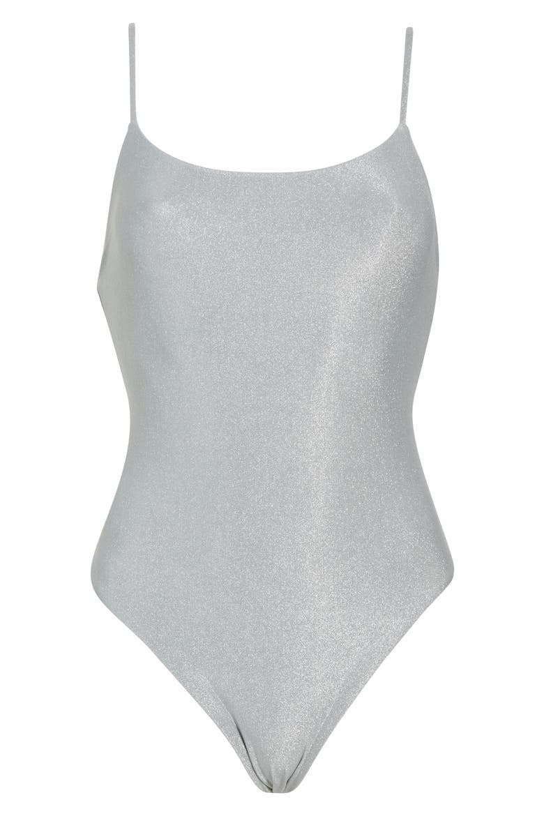 Luster One-Piece Swimsuit, Alternate, color, GRAY
