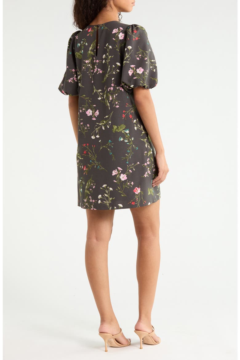 Jilly Floral Print Puff Sleeve Shift Dress, Alternate, color, GREEN-MULTI