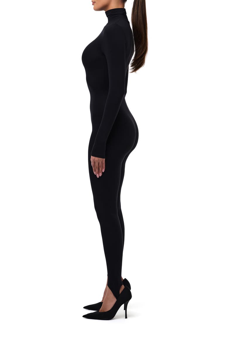 Long Sleeve Stirrup Jumpsuit, Alternate, color, BLACK