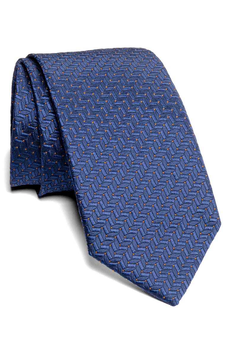 Jack Victor Chevron Jacquard Silk Tie, Main, color, 