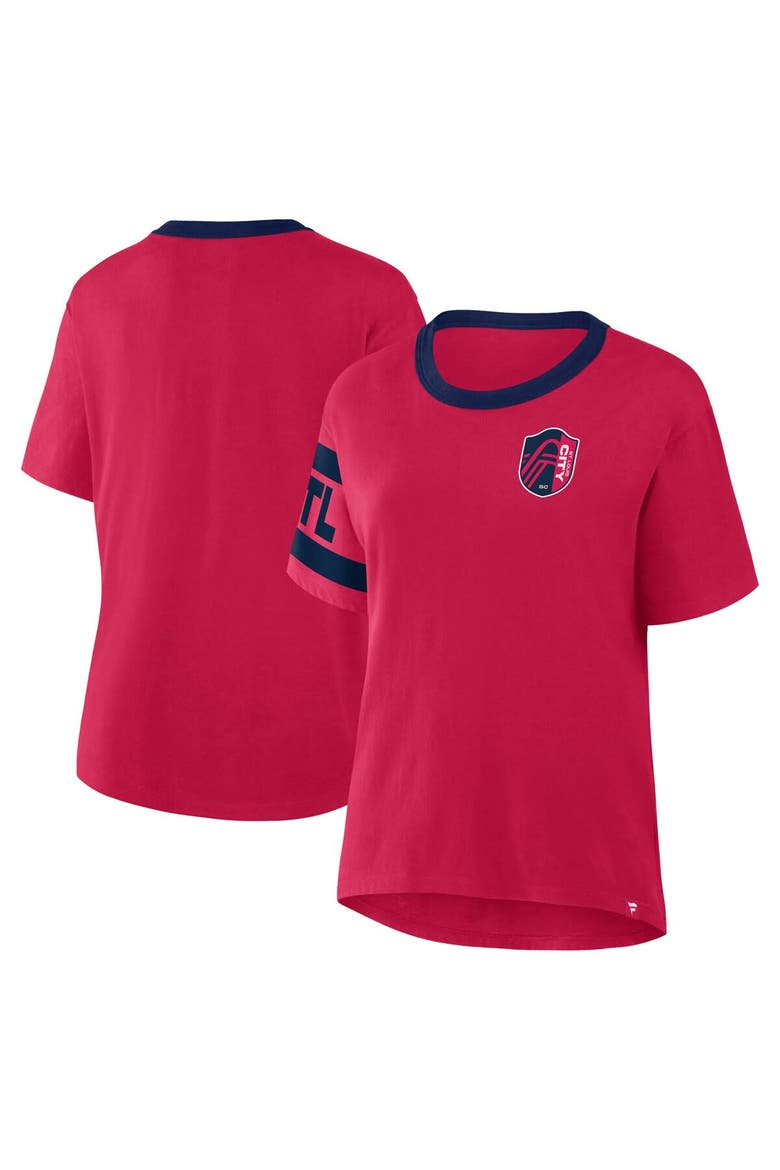 Women's Fanatics Red St. Louis City SC Defender Pairing Legacy T-Shirt, Main, color, Red