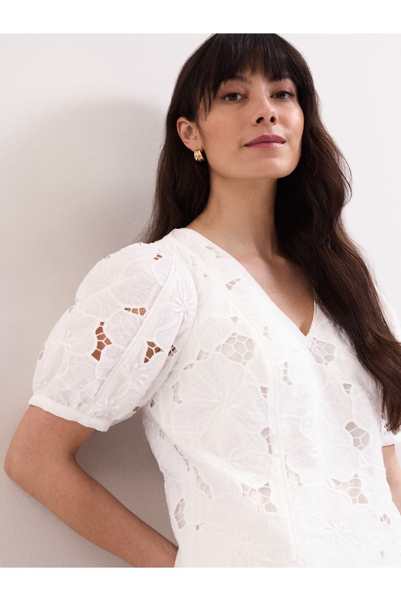 Marina V-Neck Lace Blouse, Alternate, color, Ivory