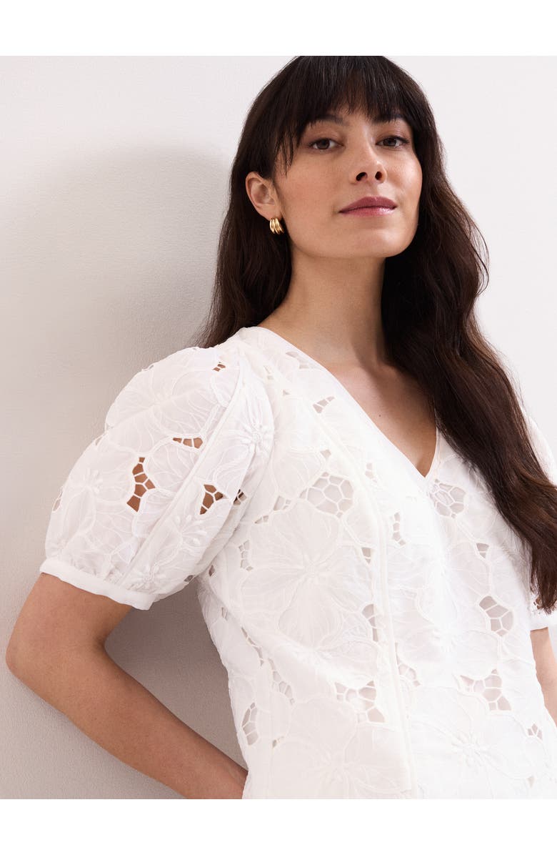 Phase Eight Marina V-Neck Lace Blouse, Alternate, color, Ivory